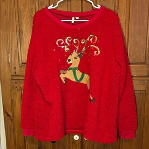 EST 1946 Womens Red Holiday Christmas Light Up Flashing Reindeer Sweater Size XL